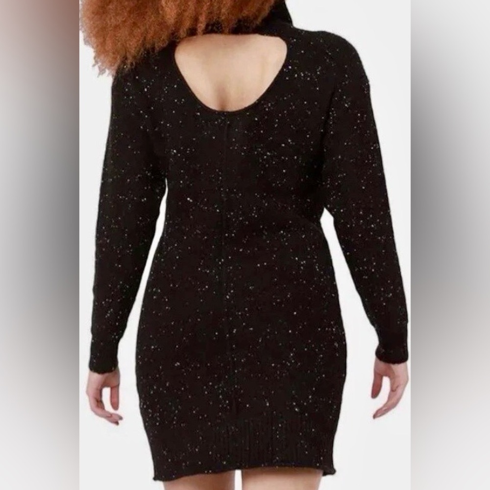 Black Tape Black Glitter Long Sleeve Dress